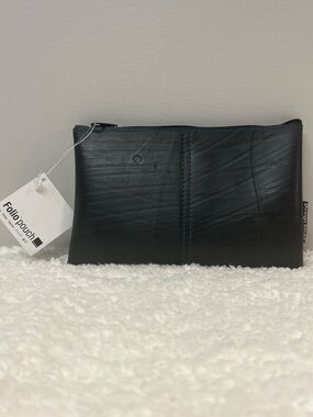 Design Ideas Black Repurposed Material Zip Folio Pouch